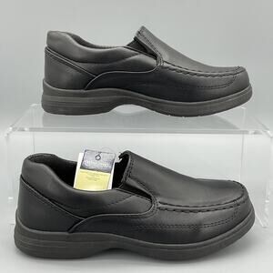 NEW French Toast Boy’s Slip on Leather Dress Shoes Black Size 13